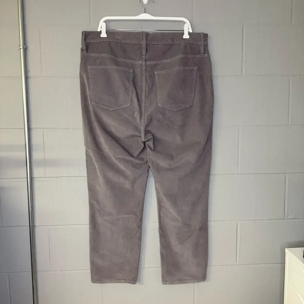 J. Crew 2023 Straight Leg Grey Corduroy Pants Women’s Plus Size 35 Cotton Blend